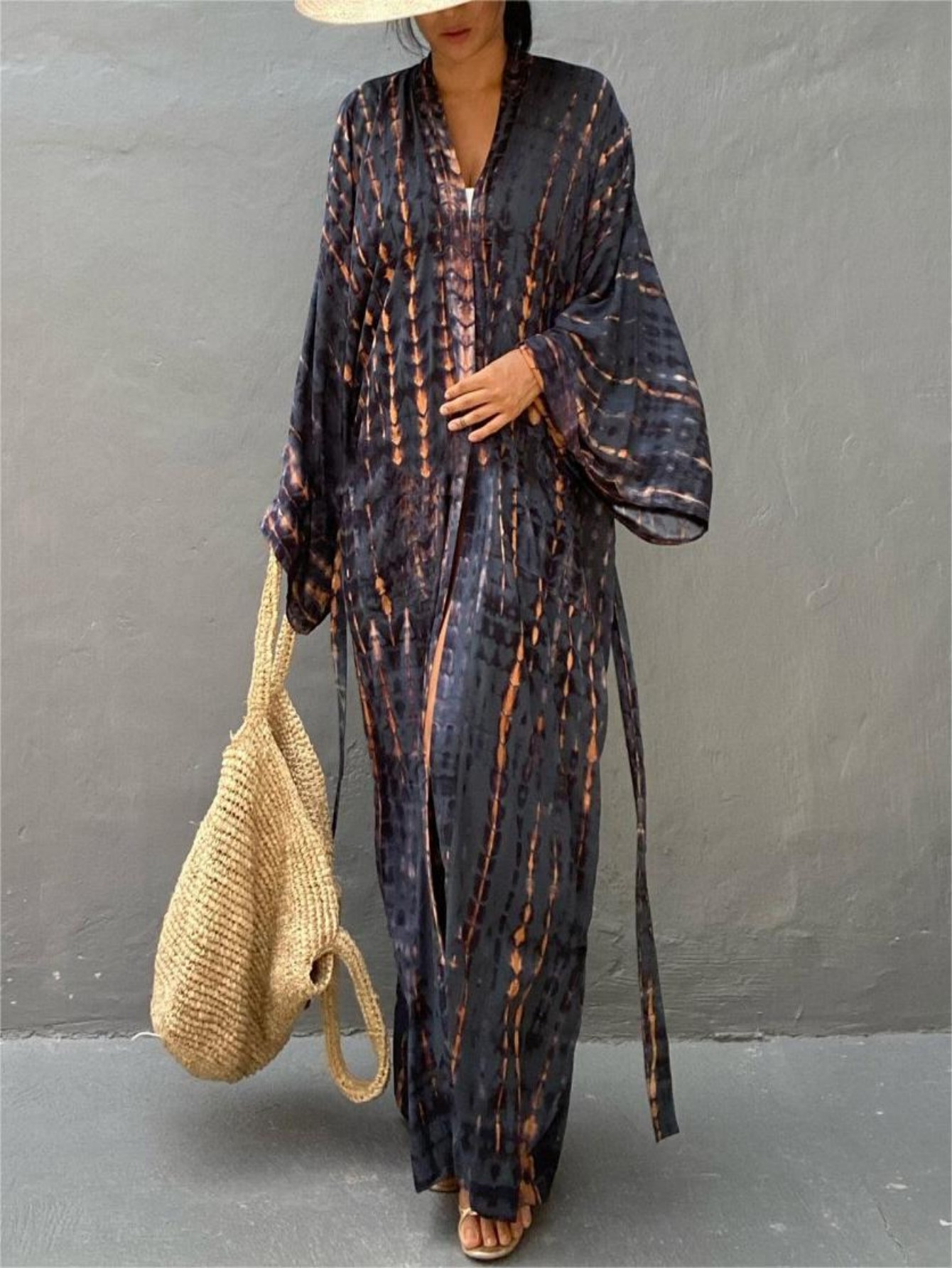 Cover Up Kaftan - Vestidos Kaftan para Mulheres Plus Size,