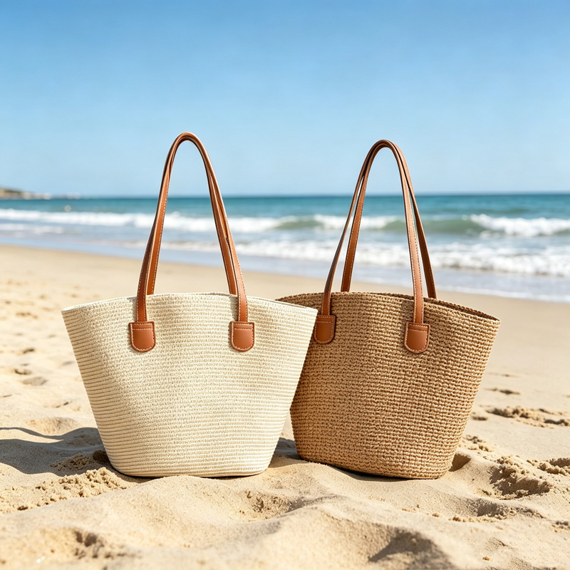 Tote Bag Beach - CLAREGQI Bolsa de Palha Feminina de
