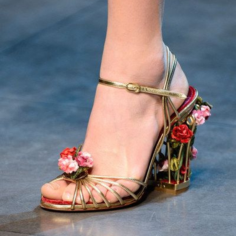 Sandal Strappy Heeled - Luxo gaiola de pássaro sandálias femininas