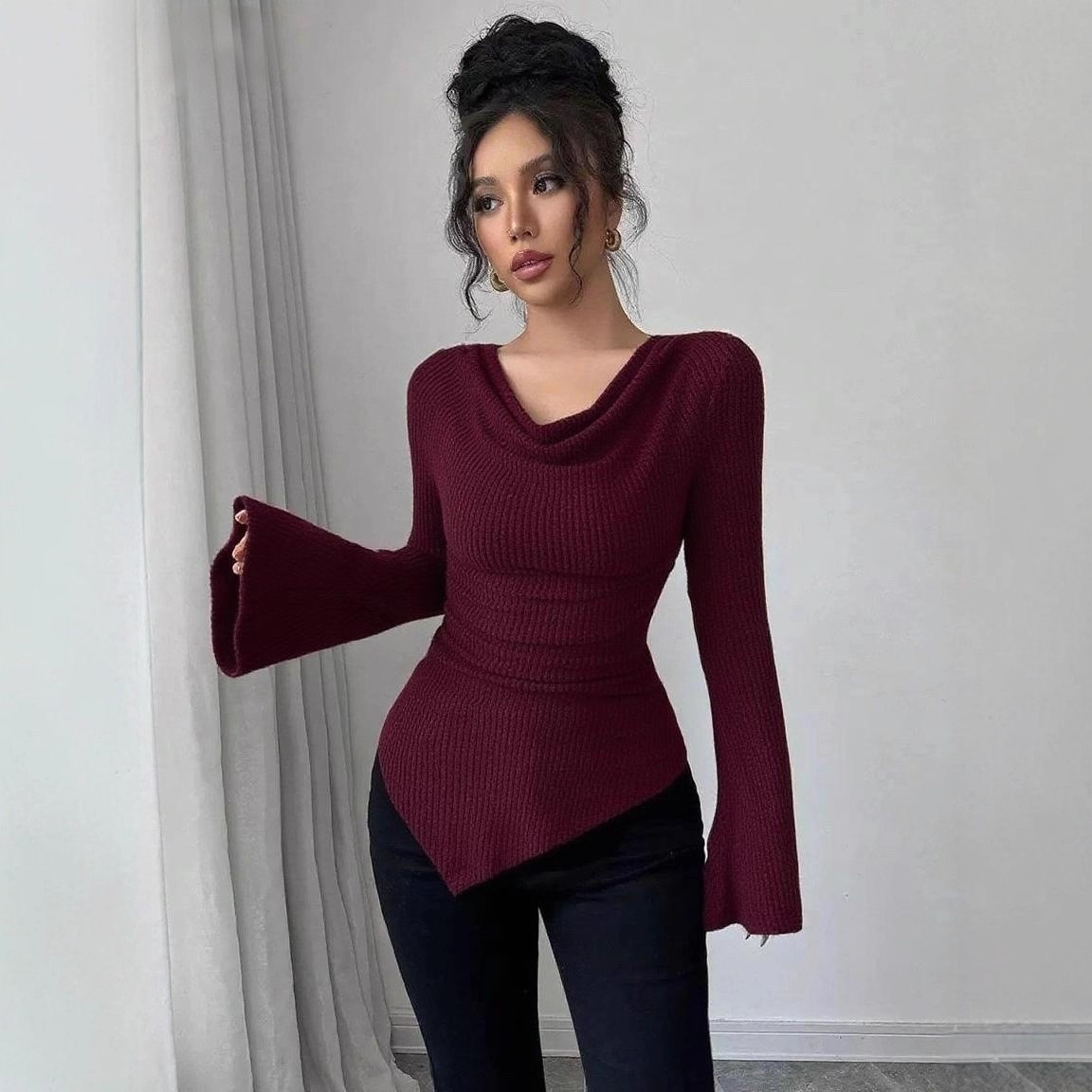 Blusa Feminina de Manga Longa  - Blouse Off Shoulder avaliação e preço