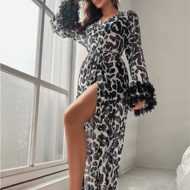 Roupão Longo Feminino Atacado  - Kimono Sheer Floral avaliação e preço