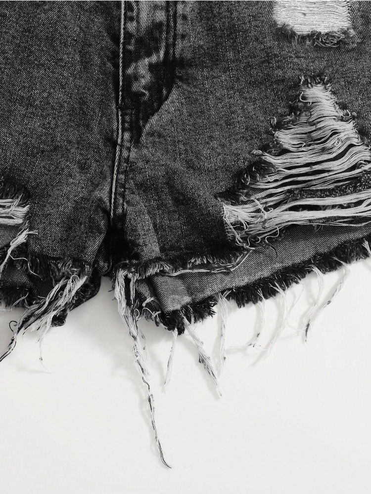 Novos Shorts Jeans Femininos V - Shorts Denim Frayed avaliação e preço