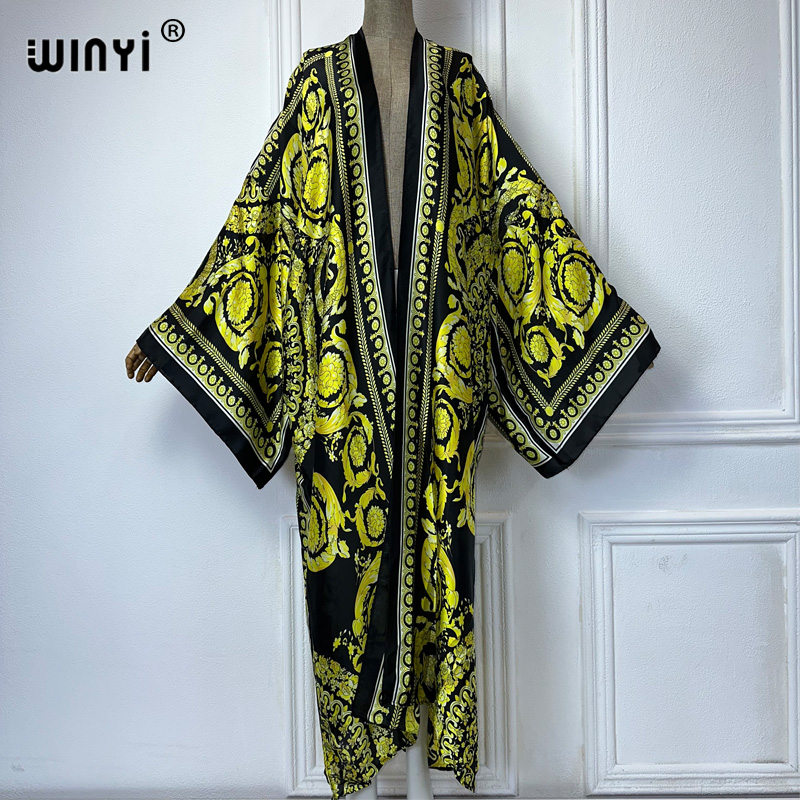 WINYI-Quimonos africanos de im - Cover Up Kaftan avaliação e preço