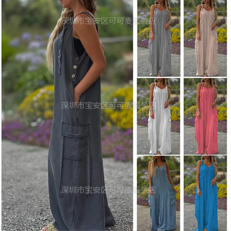 Macacão solto de verão casual  - Jumpsuit Linen Relaxed avaliação e preço