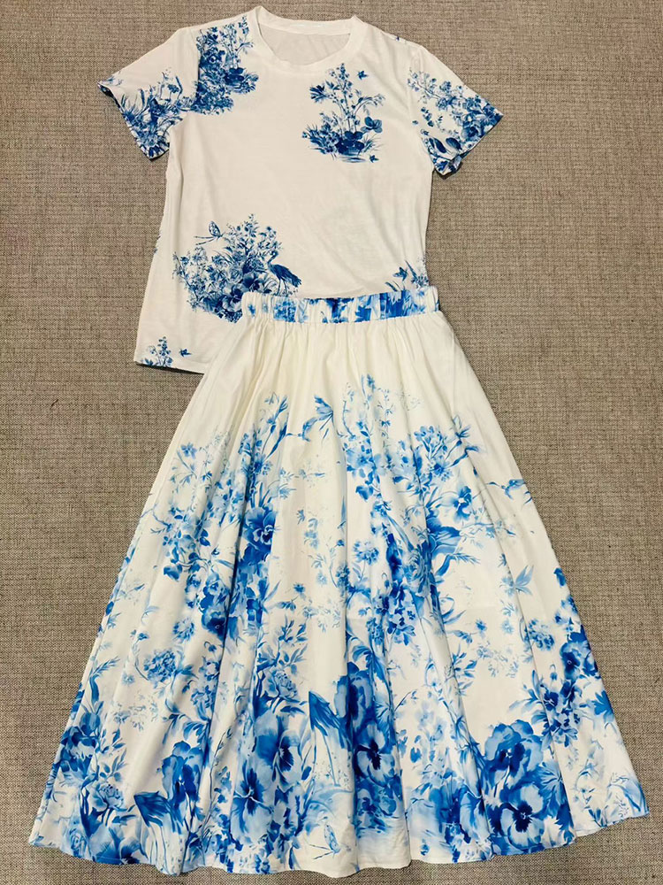 Conjunto Floral Feminino de Ve - Midi Skirt Floral avaliação e preço
