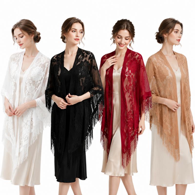 Xale Floral de Renda para Mulh - Kimono Sheer Floral avaliação e preço