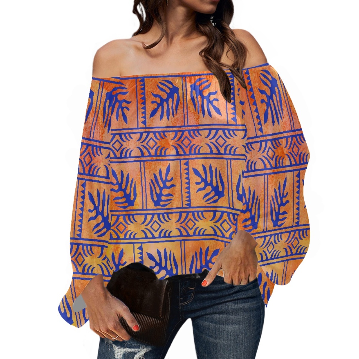 Roupas Tribais Polinésias, Blu - Blouse Off Shoulder avaliação e preço