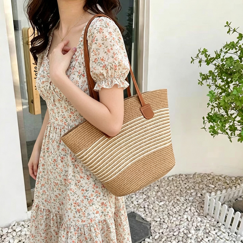 CLAREGQI Bolsa feminina listra - Tote Bag Beach avaliação e preço