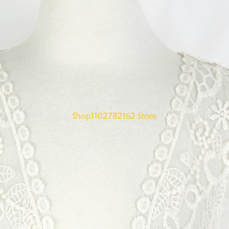 547B Mulheres Lace Open Front  - Kimono Sheer Floral avaliação e preço
