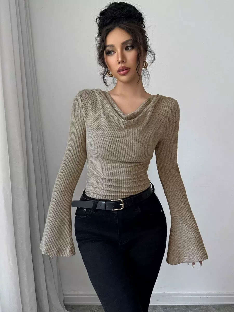 Blusa Feminina de Tricô Canela - Blouse Off Shoulder avaliação e preço