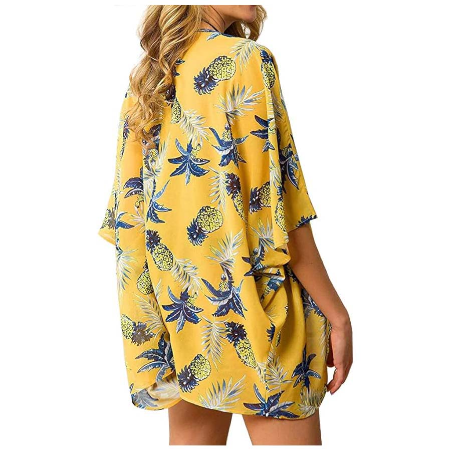 Cardigans kimono de chiffon tr - Kimono Sheer Floral avaliação e preço