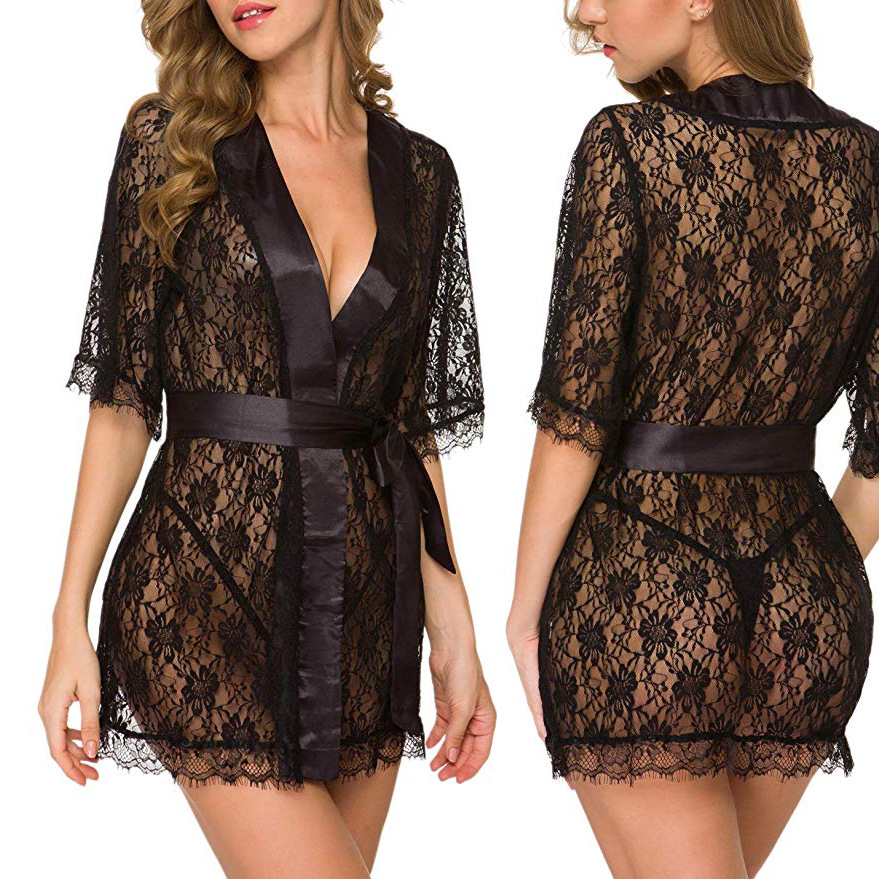 Camisola de Renda Floral com D - Kimono Sheer Floral avaliação e preço