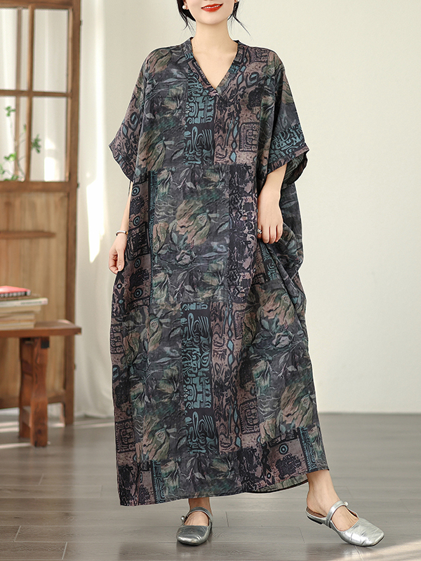 Vestido Longo Feminino Retrô F - Linen Dress Wrap avaliação e preço